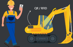 QR or RFID Verification. Recognition of the Machine Before Starting Maintenance/Malfunction