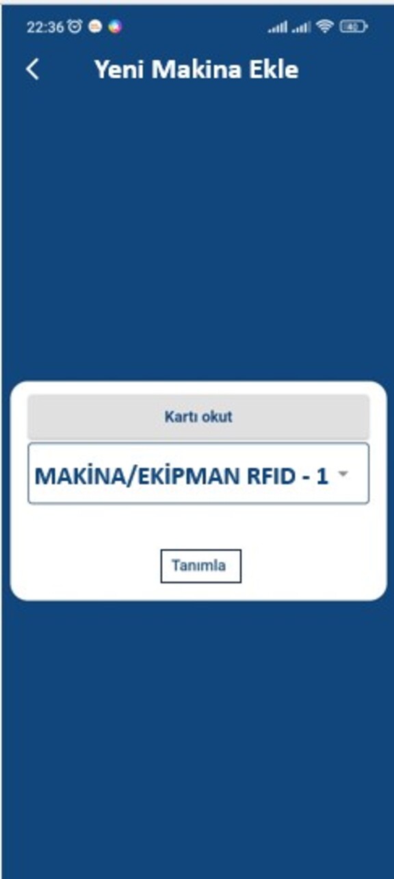 Makina Ekipman RFID Tanımlama