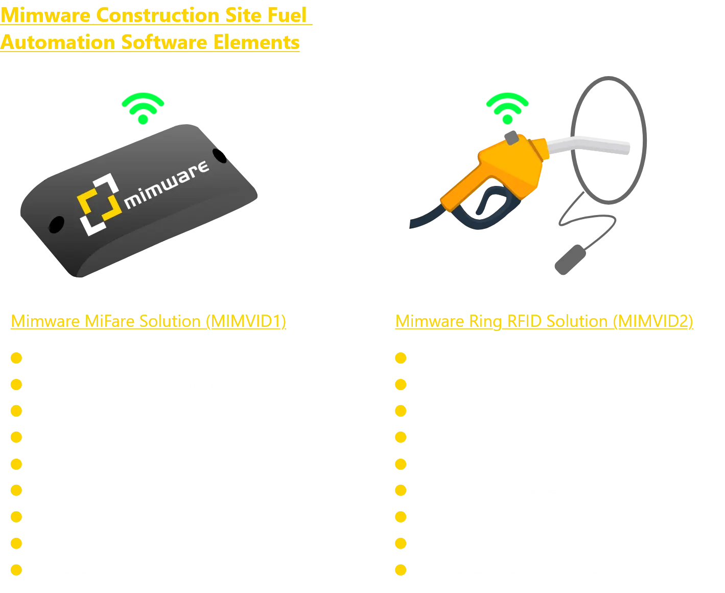 Mimware Construction Site Fuel Automation Software Elements